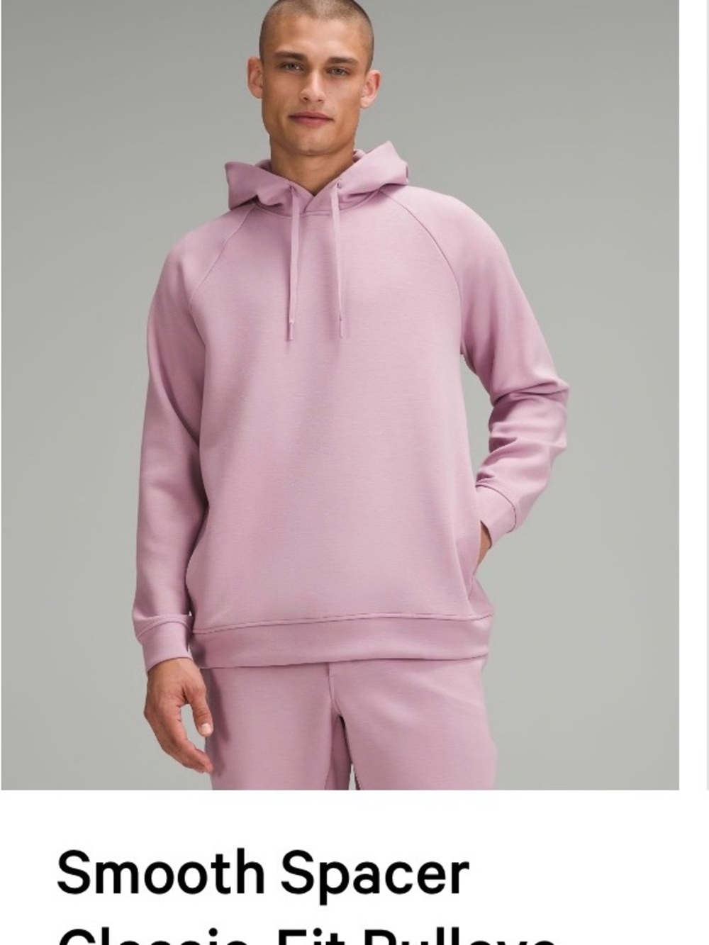 lululemon athletica Men's Smooth Spacer Pullover Hoodie - Dusty Pink